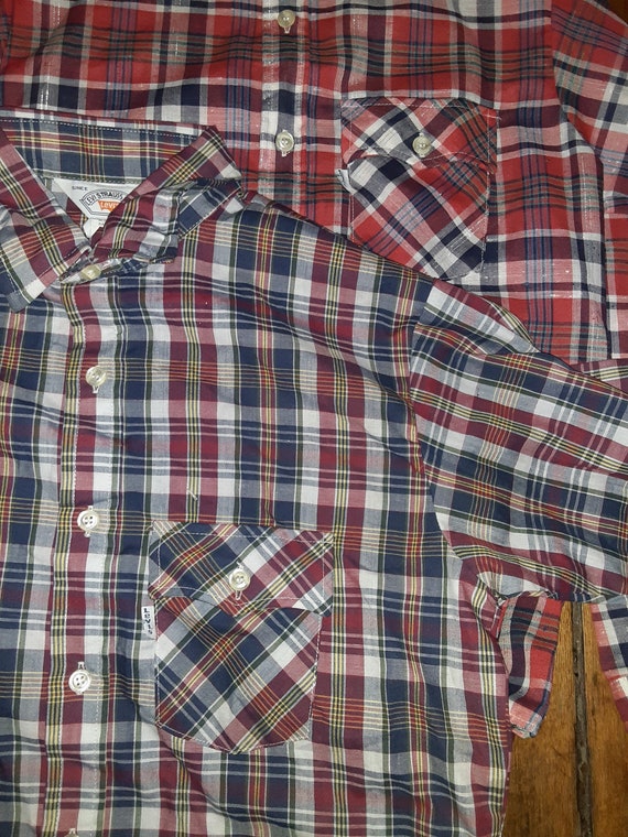 Levi strauss vintage deadstock boys 16 20 plaid p… - image 5