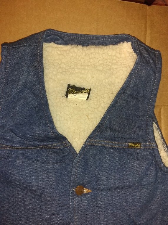 Wrangler Deadstock vintage sheep lined vest 1970'… - image 8