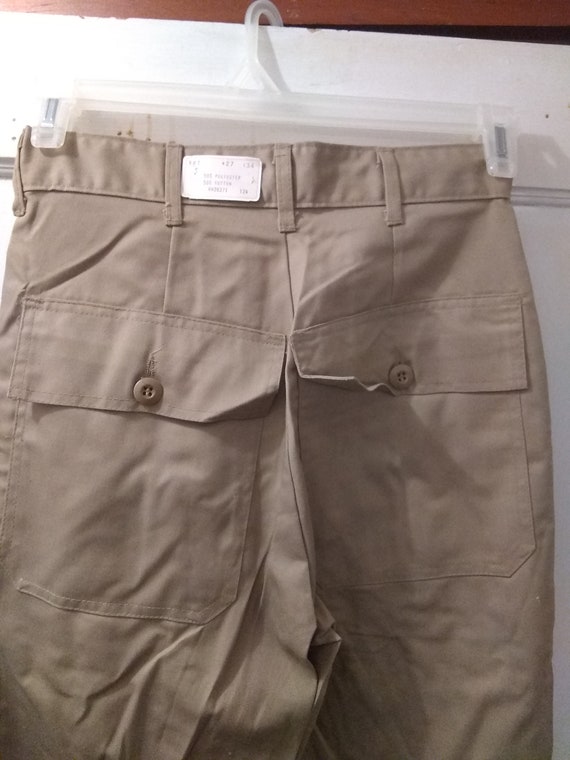 Deadstock high waist sanforized cotton cargo vint… - image 1