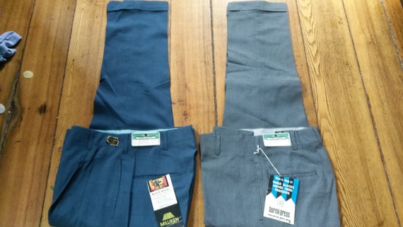 Peg Leg 1960s Vintage Deadstock Flat Front Pants Mr Nick Perm