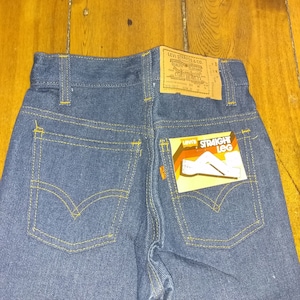 Levi 720 Deadstock Denim Straight Leg Stretch Jean Unwashed Orange Tag  Indigo Pant Cotton Blend Vintage New 1970 USA 27x32 27x33 