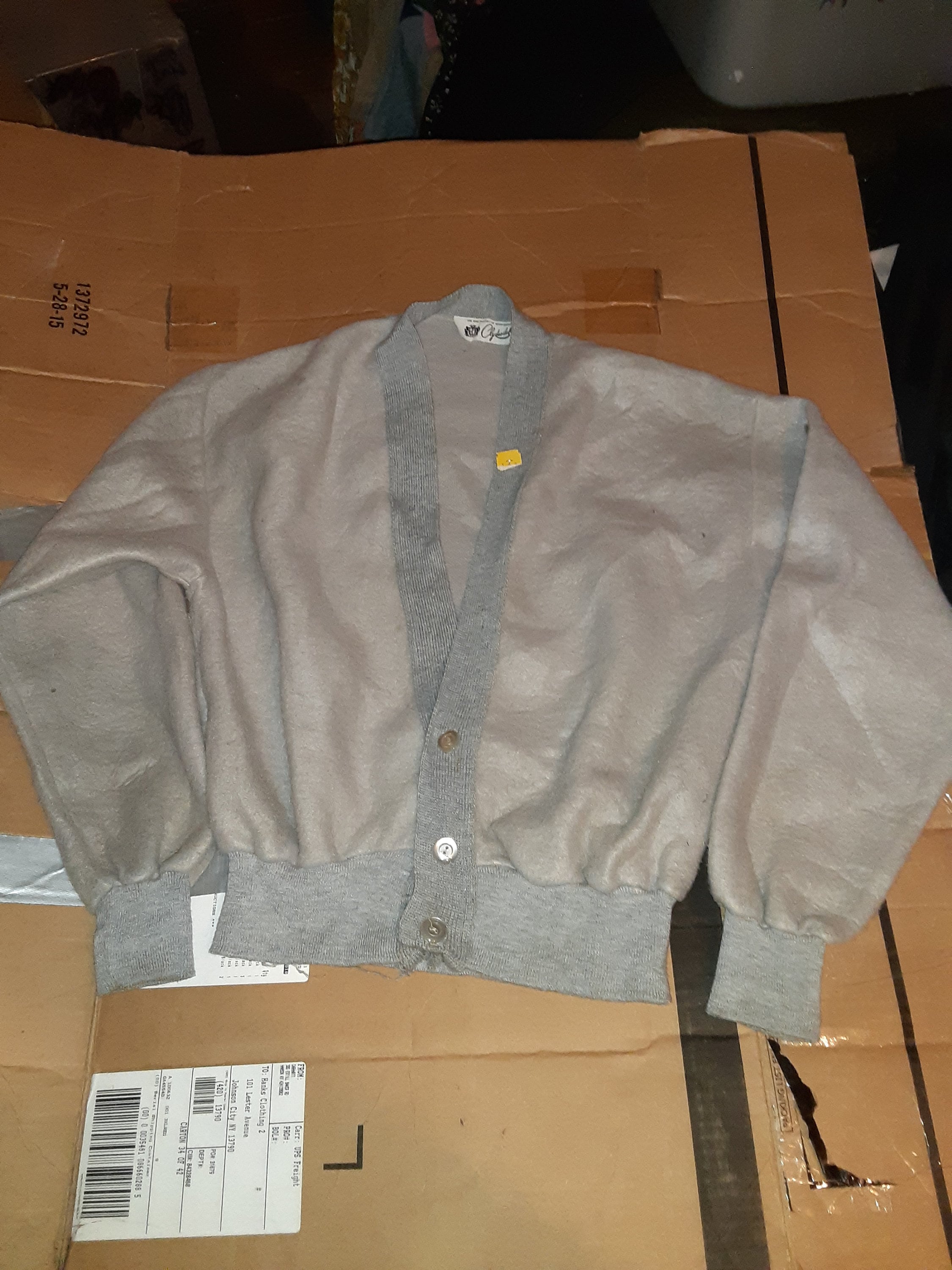 Clydesdale Sportswear Vintage Deadstock Men Small Cotton Sweatshirt Sweater Cardigan 1950 New Made USA Missing Top Button Rockabilly