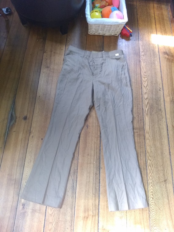 farah vintage men's 36x33 rayon poly pants 1970's… - image 4