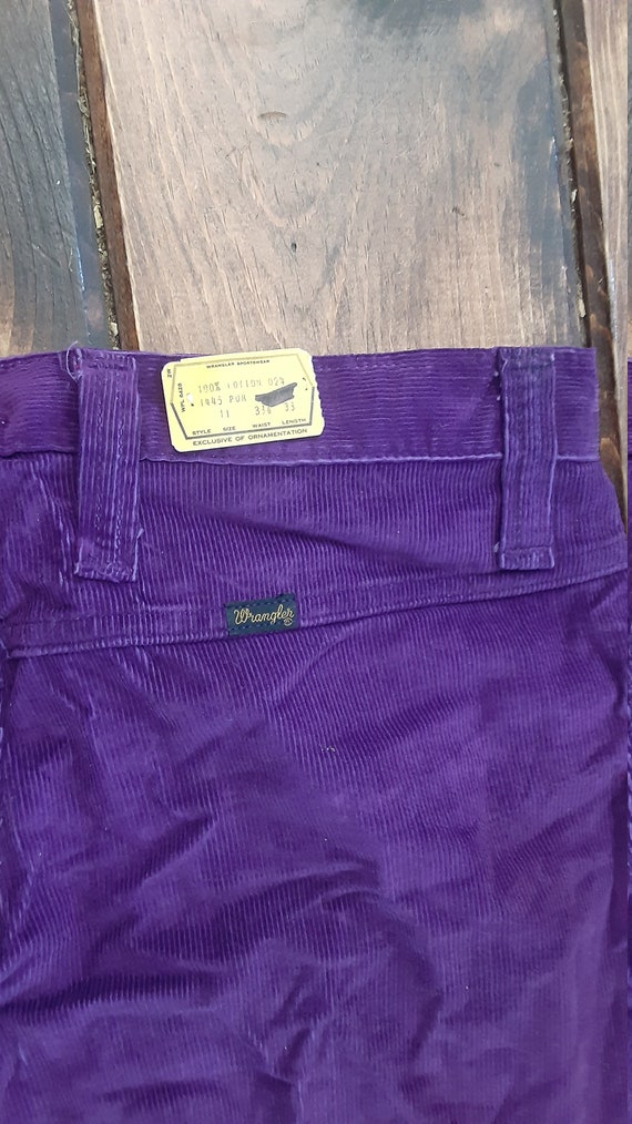 Wrangler purple nos patch pocket bellbottom vinta… - image 7