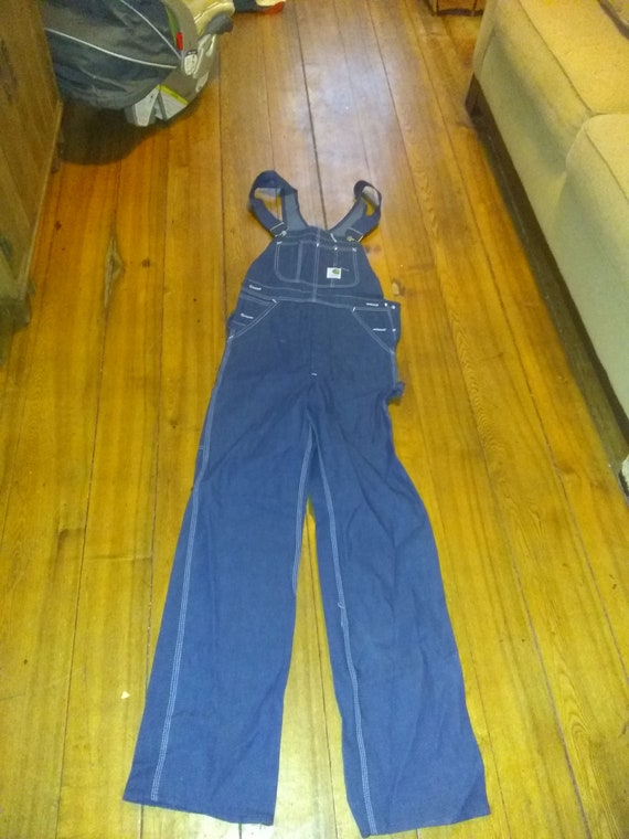 carhartt Deadstock denim unwashed bib overall jea… - image 1