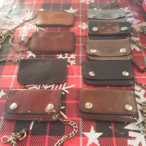Carteras Harley Davidson vintage de stock muerto, década de 1970, bolso de cuero, hecho en EE. UU., cadena para mujer, selección 1, motociclista, motocicleta, 1970, uso de jeans, botas, chaqueta