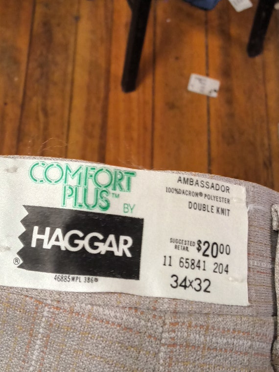 Haggar deadstock vintage 1970 men 33x31 plaid pol… - image 6