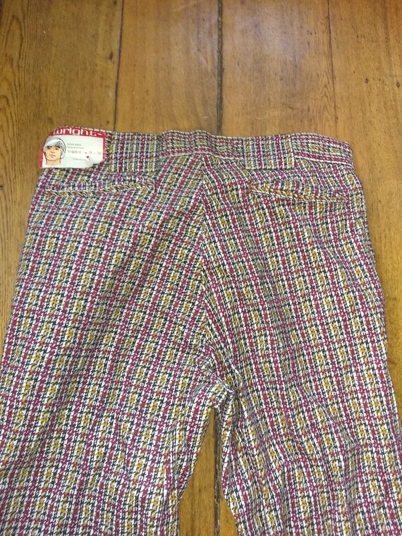 Wright Vintage pants 1970s cotton corduroy plaid … - image 8