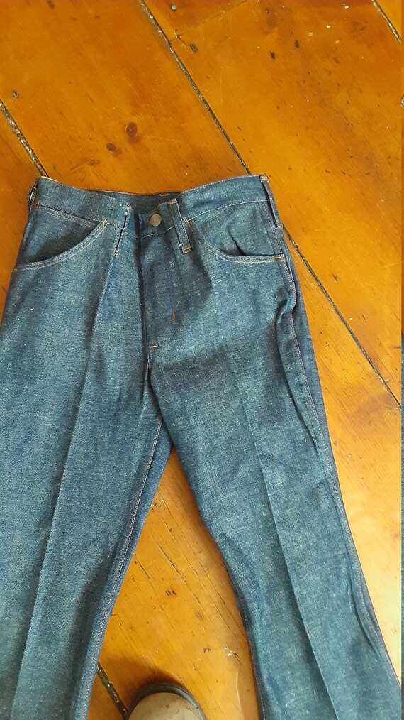 Vintage deadstock wrangler indigo 14 oz cotton de… - image 6