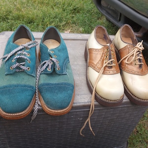 American Walker 1970 Deadstock Vintage Two Tone Men 8 Shoe Leather 