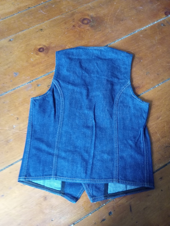 Lee Deadstock vintage vest 1970's denim unwashed … - image 2
