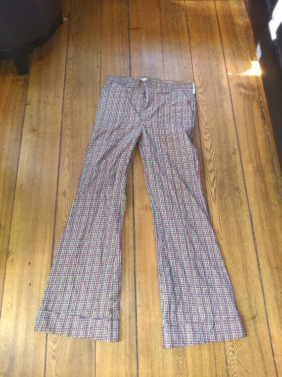 Wright Vintage pants 1970s cotton corduroy plaid … - image 5