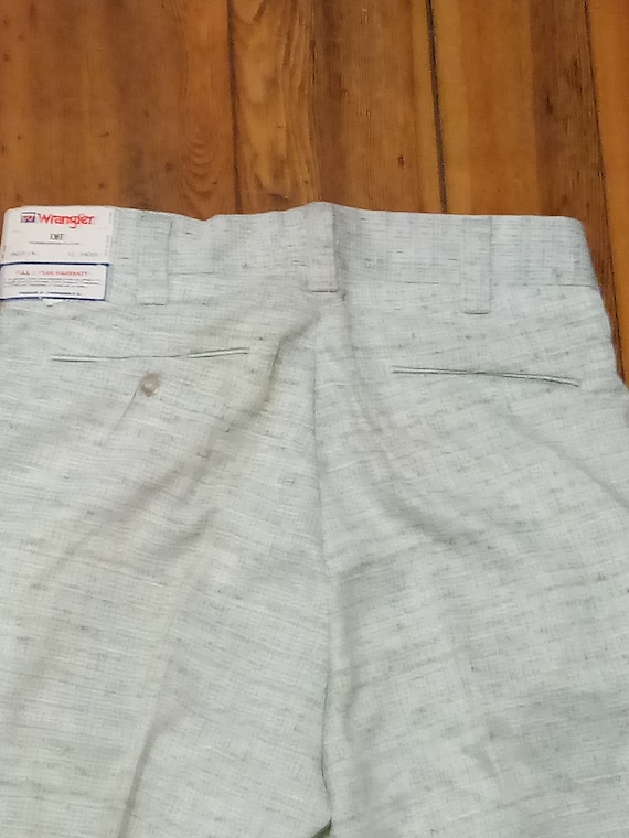 Deadstock wrangler 1970 polyester vintage check p… - image 2