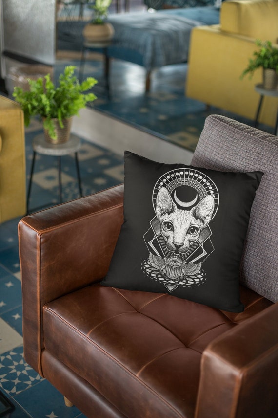 Egyptian Cat Pillow Esoteric Home Decor