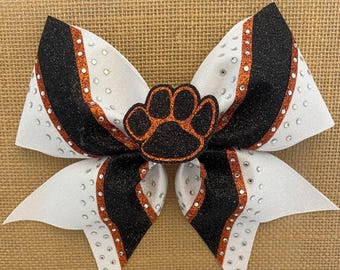 Custom Cheer Bow: Personalized Team Colors, Glitter Sparkle
