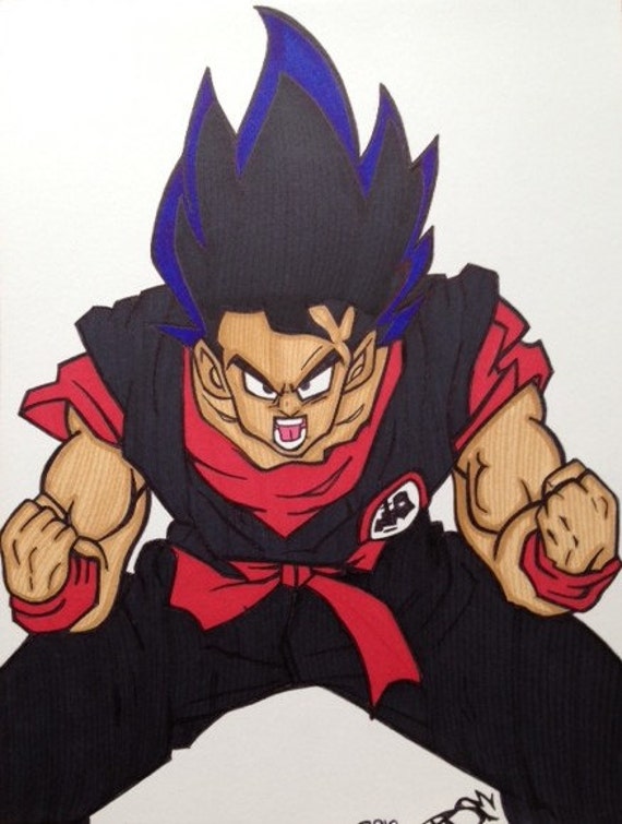 Download Free Goku Dragonball Z Comic Style Marker Print 9 X 12 In Etsy SVG Cut Files