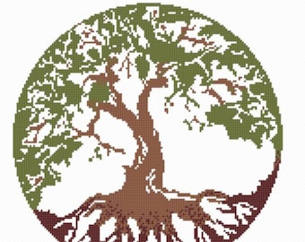 Baum des Lebens mit Farben moderne Kreuzstich MUSTER