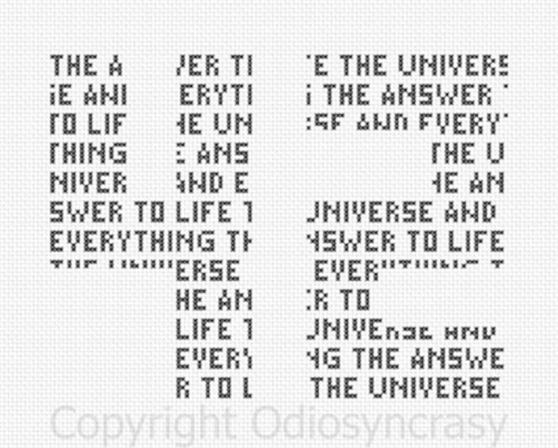 Hitchhiker's Guide to the Galaxy, 42 the Answer to Life, the Universe, and Everything Cross