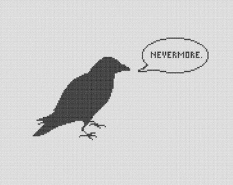 Edgar Allen Poe, Nevermore Raven getelde kruissteekPATROON