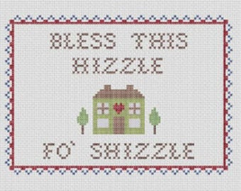Snoop Dogg "Bless this House" counted cross-stitch PATTERN