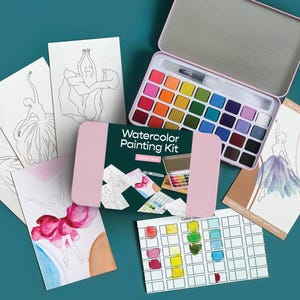 Blumenmädchen Aquarell Malerei Kit/Aquarellfarben/Malset für Kinder/Aquarell Malset für Erwachsene/Hochzeit Geschenk