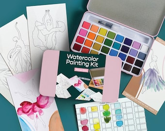 Flower Girls Watercolor Painting Kit, Travel Tin