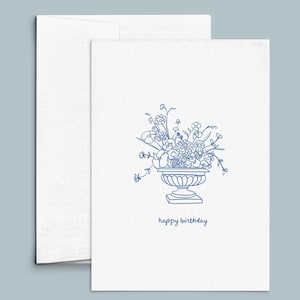 "Happy Birthday Letterpress Karte/handgeschöpfte Karte aus Papier/elegante Karte ""Happy Birthday""."