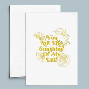 You Are The Sunshine Of My Life handgemachte Karte/elegante Karte im Vintage-Look