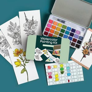 Wildblumen Wiesen Aquarell Kit/Aquarellfarben/Malset für Erwachsene/Aquarell Farbe Kit/Aquarell Malset