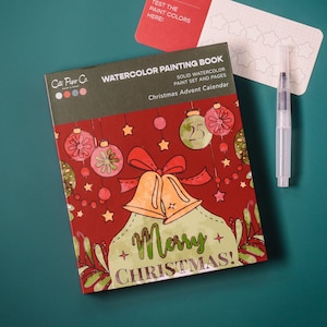 Watercolor Book and Paint Set - Advent Calendar /watercolor paints/kids crafting kit/adult painting kit/modern watercolor paint kit