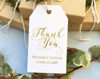 Personalized gold foil gift tag /gold foil favor tag /gold foil thank you tag/custom welcome bag tag/personalized gift tag/wedding favor tag