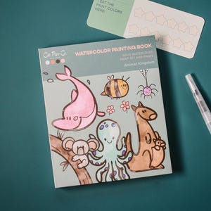 Watercolor Book and Paint Set - Animal Kingdom /watercolor paints/kids crafting kit/adult painting kit/modern watercolor paint kit