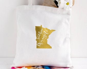 Minnesota tote bag/custom tote/wedding welcome bag/canvas shopping bag/state tote/wedding guest bag/reusable bag/MN state bag/state apparel