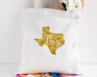Texas tote bag/custom tote/wedding welcome bag/canvas shopping bag/state tote/market tote/reusable bag/TX state bag/state apparel
