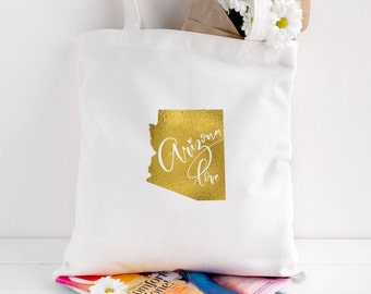 Arizona tote bag/custom tote/wedding welcome bag/canvas shopping bag/state tote/wedding guest bag/reusable bag/AZ state bag/state apparel