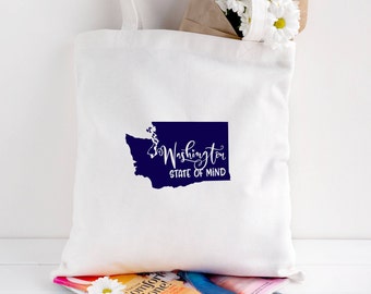 Washington bag/custom tote/wedding welcome bag/canvas shopping bag/state tote/wedding guest bag/reusable bag/WA state bag/state apparel