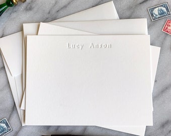 Custom Printed UNIVERS Letterpress Flat Stationery Set Simple Personalized Note Cards Letterkast