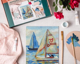 East Coast Regatta painting kit/impressionist painting kit/abstract painting kit/adult painting kit/landscape painting
