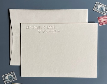 Personalized letterpress stationery/custom letterpress stationary/monogram stationary/custom initial stationary/blind deboss letterpress