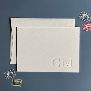 Personalisierte Buchdruck Briefpapier/benutzerdefinierte Buchdruck stationär/Monogramm stationär/benutzerdefinierte Initial stationär/Blinddruck Buchdruck