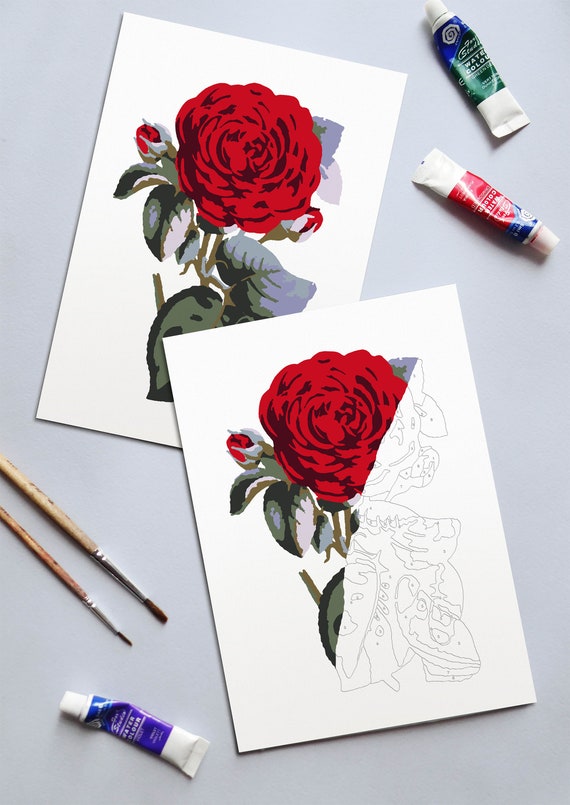 Rose Canvas to Paint, Watercolor Paint Set Craft Kit for Adults 