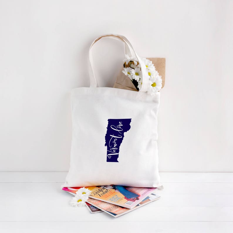 Vermont Bag/custom Tote/wedding Bag/canvas Shopping Etsy