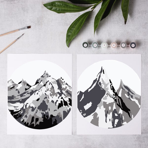 Paint by Numbers Mountains Etsy
