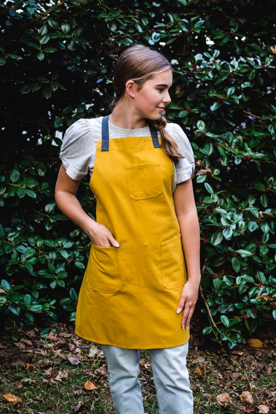 Canvas Cross Back Apron/cotton Apron/artists Apron/painters Apron