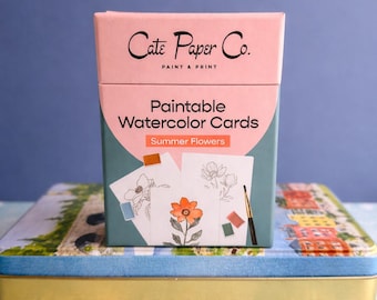 Paintable Watercolor Card Deck - Summer Flowers