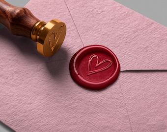 Heart wax seal/ envelope wax seal/valentine card/ wedding monogram seal/envelope seal/ wedding invitation seals/ self-adhesive wax seal