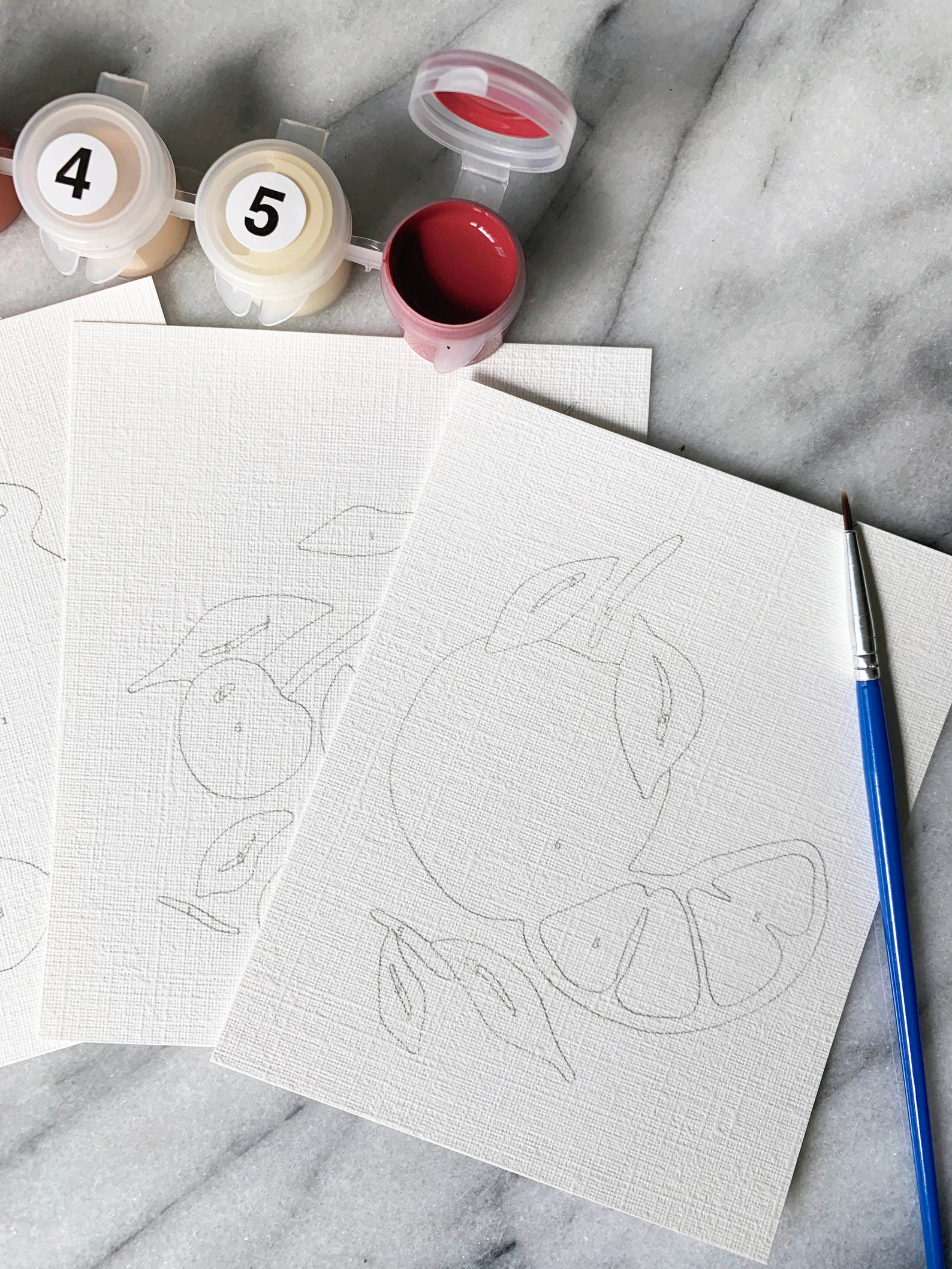 MINI Fruits Paint by Number Kit/color by Number Kit/mothers Etsy