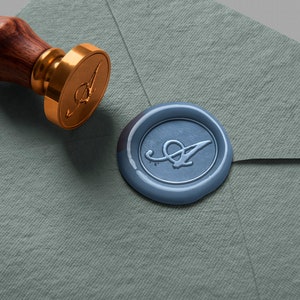 Sello de cera de monograma / sello de cera de sobre / sello de monograma de boda / sello de sobre / sellos de invitación de boda / sello de cera autoadhesivo / sello de fuente de script