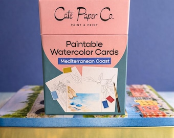 Paintable Watercolor Card Deck - Mediterranean Coast