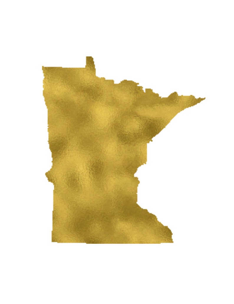 Minnesota gold foil print/ MN state print/ state art/home state print/ home print/ state print/MN art/MN print/ custom state art image 2